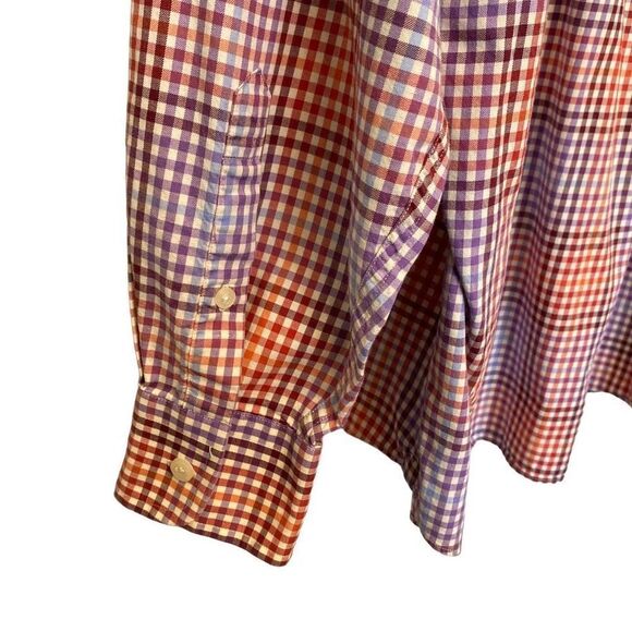 Henry Jacobson XL Pastel Check Button Down Dress Shirt Purple Pink Blue White - Picture 7 of 10